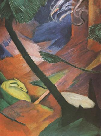 Franz Marc Deer in the Forest (mk34) oil painting image